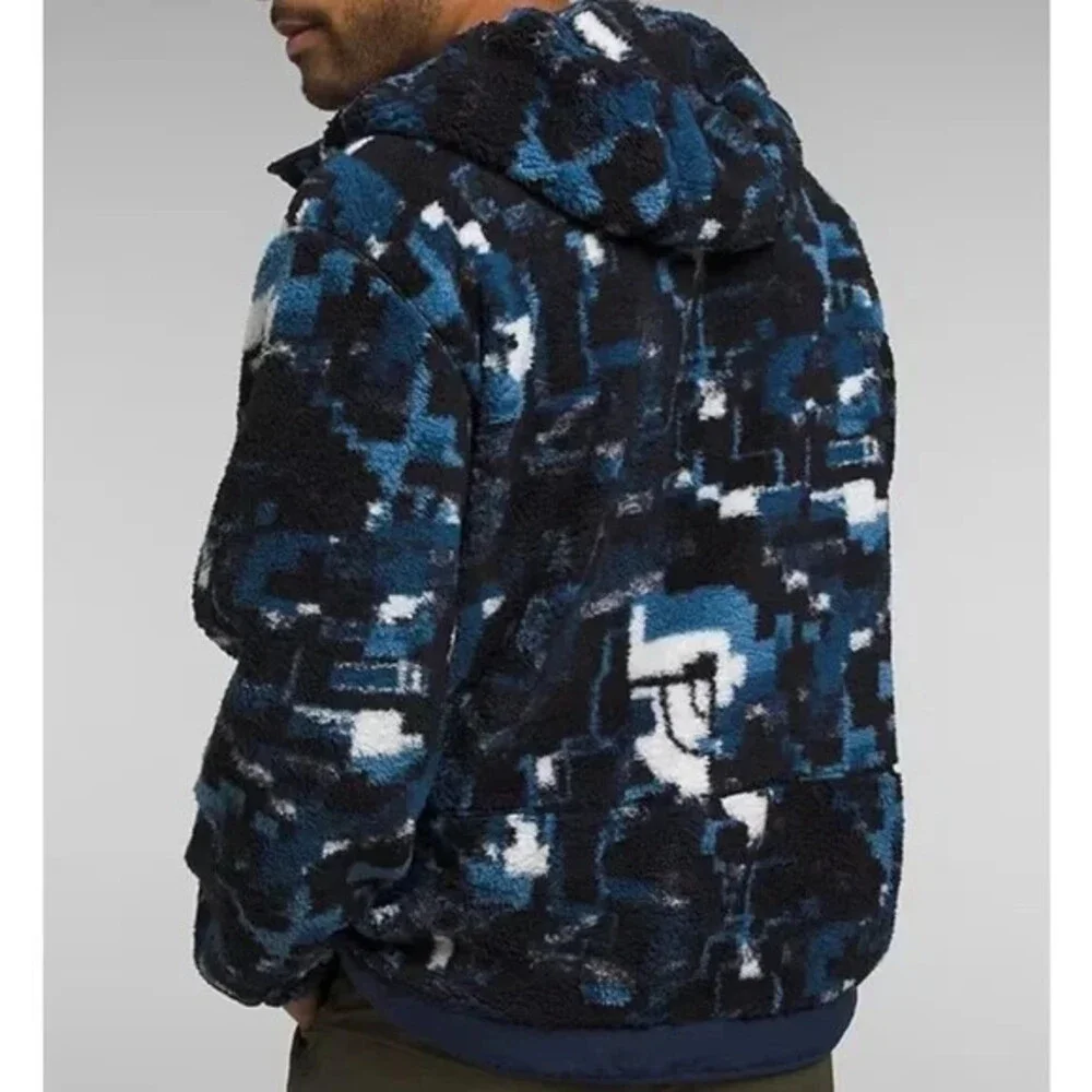 The North Face Campshire NF0A84HX Men's Summit Navy Fleece Hoodie Size S SGN608
